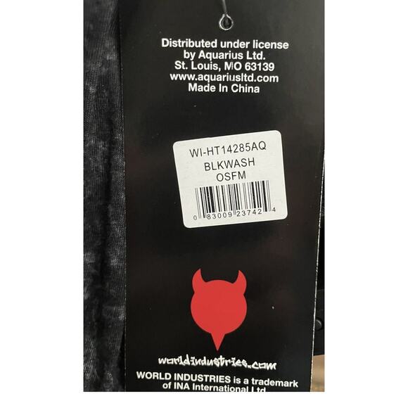 World Industries Willy Flameboy Skateboard Snapback Hat Cap Black Acid Wash Rare - Picture 3 of 10